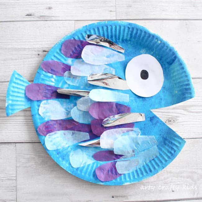 Paper Plate Rainbow Fish Craft Arty Crafty Kids