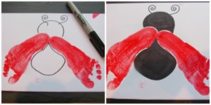 Arty Crafty Kids - Art - Footprint Ladybird Keepsake 