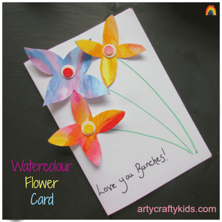 Arty Crafty Kids - Art - Watercolour Flower Card