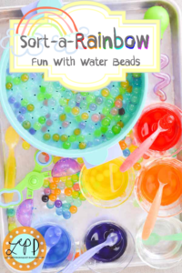 Arty Crafty Kids - 15 Water Bead Sensory Activities - Water Bead Rainbow Sorting Activity