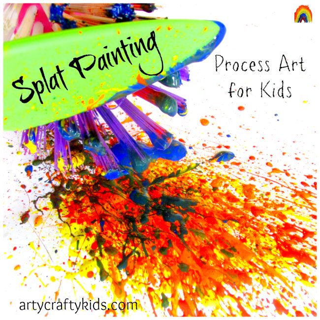 Splatter Paint Process Art - Busy Toddler
