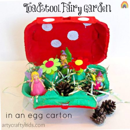 Arty Crafty Kids - Toadstool Fairy Garden in an Egg Carton