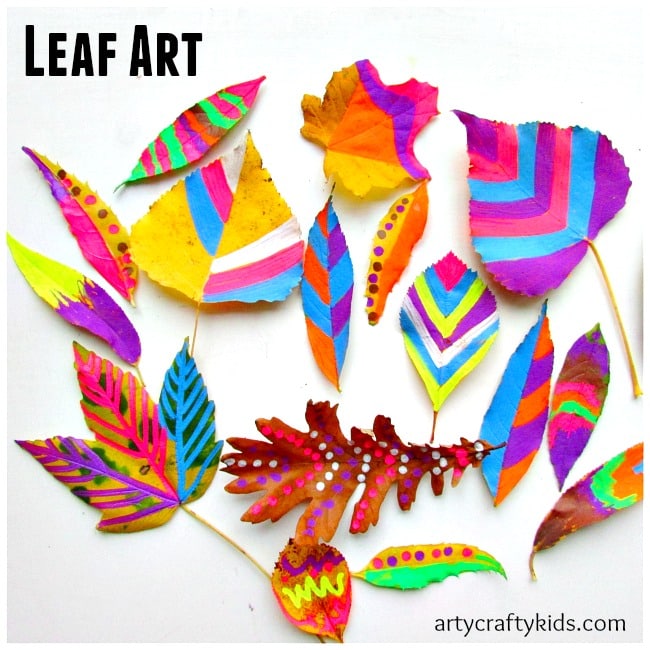 Arty Crafty Kids - Art - Art Ideas for Kids - Leaf Chalk Art