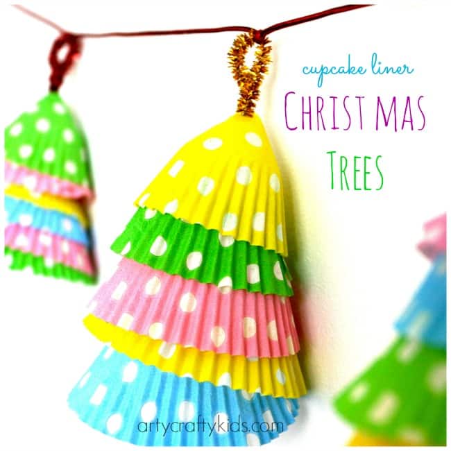 Arty Crafty Kids - Craft - Craft Ideas for Kids - Cupcake Liner Christmas Trees