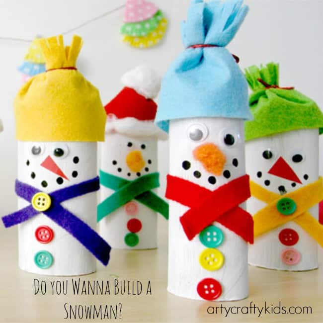 Arty Crafty Kids - Craft - Christmas Craft for Kids - Paper Roll Snowman