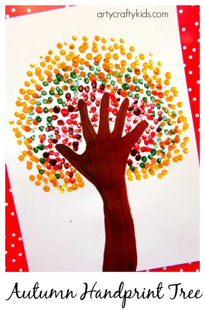 Finger Painting Fall Handprint Tree - A Little Tipsy