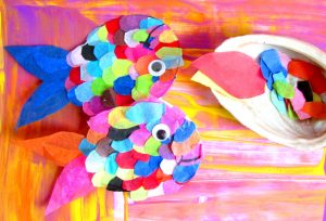 Arty Crafty Kids - Craft - Craft Ideas for Kids - Tissue Paper Rainbow Fish