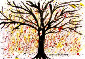 Arty Crafty Kids - Art - Art Ideas for Kids - Autumn Splatter Tree