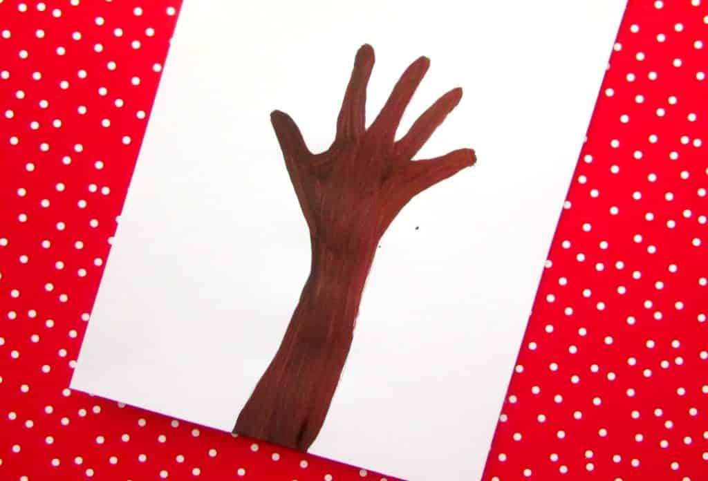 Künstlerische Kinder - Kunst - Kunstideen für Kinder - Herbst Handabdruck Baum