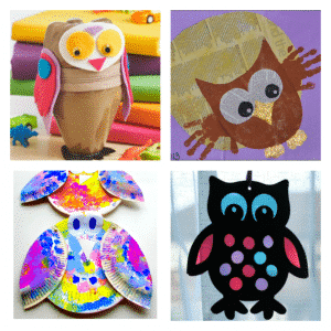 Kunsthandwerk Kinder - Basteln - Bastelideen für Kinder - 25 Eulen-Basteleien für Kinder | Soda Bottle Zipper Owl Case, Handabdruck-Eule, Pappteller-Eulen, Sun Catcher Owl
