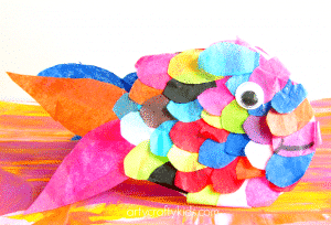 Arty Crafty Kids - Craft - Craft Ideas for Kids - Tissue Paper Rainbow Fish