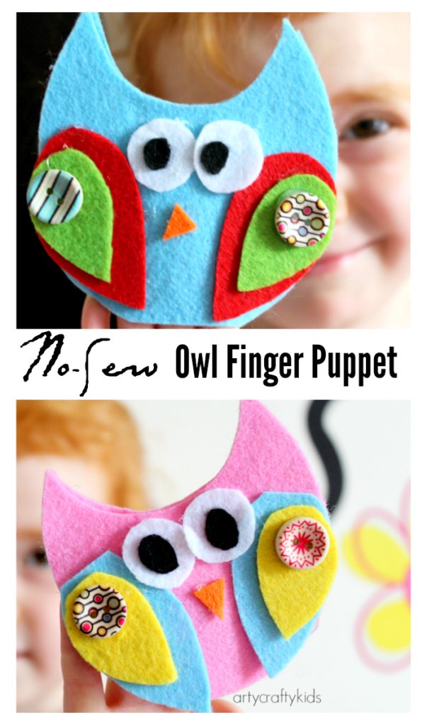 Arty Crafty Kids - Craft - Craft Ideas for Kids - No Sew Felt Owl Finger Puppets