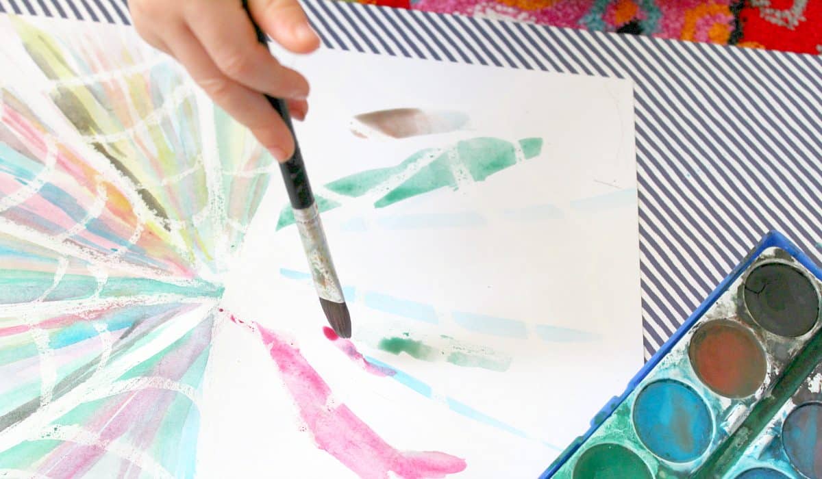 Oil Pastel Resist Spider Web Art Project - Arty Crafty Kids