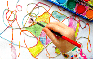 Arty Crafty Kids - Art - Art Ideas for Kids - Waterolour Yarn Kids Process Art