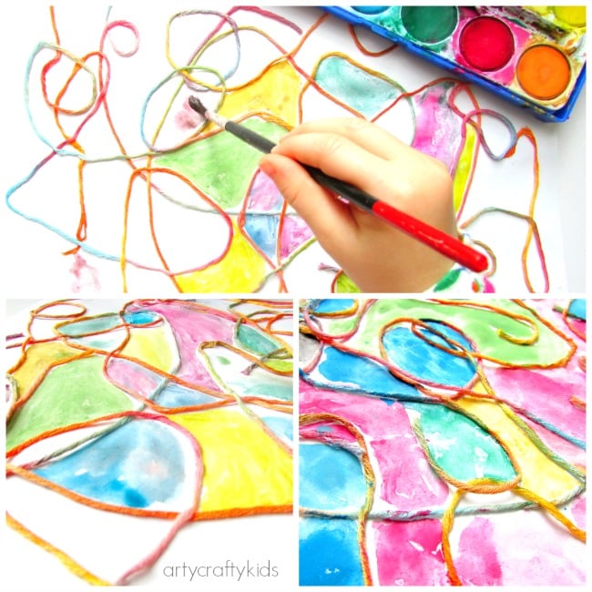 Yarn Wrapped Hanger Craft for Kids - Happy Toddler Playtime