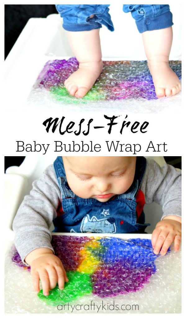 Arty Crafty Kids - Art - Baby Sensory - Art projects for Kids - Baby Bubble Wrap Art