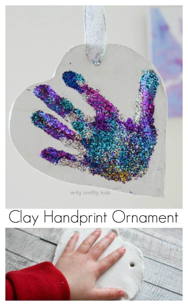 Arty Crafty Kids - Craft - Glitter Clay Handprint Ornament