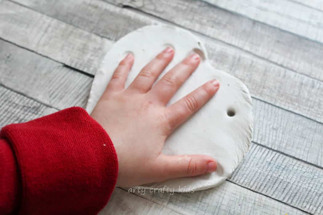 Glittery Sparkly Clay Handprint Ornament - Arty Crafty Kids