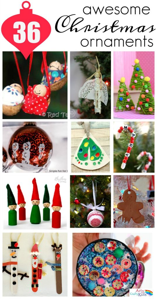 Arty Crafty Kids | 36 Awesome Christmas Ornaments - Fun to make and seasonably jolly christmas ornaments, decorations and keepsakes