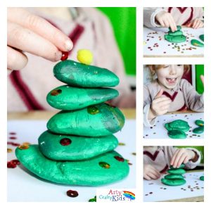 Arty Crafty Kids | Play | Fine Motor Pebble Stacking Christmas Tree | This pebble stacking fine motor Chrismas Tree activity is an awesome challenging game that encourages problem solving, hand eye-cordinaton and fine motor skills!