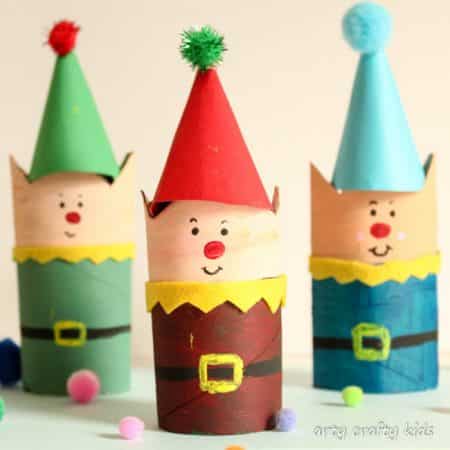 Arty Crafty Kids | Cardboard Tube Christmas Elf Craft | Christmas Crafts do not get cuter than these cheeky little Elves! A super easy Christmas craft for kids.