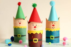 Arty Crafty Kids | Cardboard Tube Christmas Elf Craft | Christmas Crafts do not get cuter than these cheeky little Elves! A super easy Christmas craft for kids.