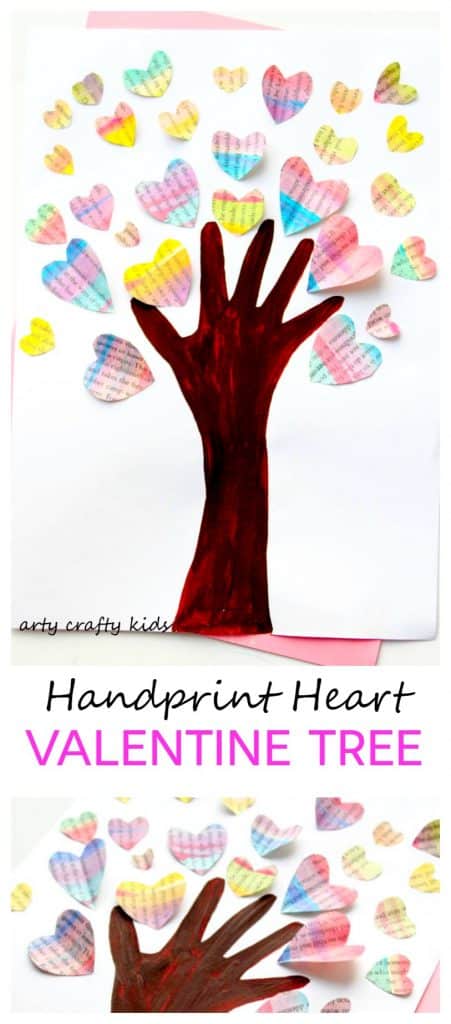 Arty Crafty Kids - Art - Valentines - Handprint Heart Valentine Tree - An easy and fun Valentine's craft for kids, that's great for practicing cutting skills!