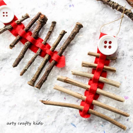 Arty Crafty Kids | Seasonal | Christmas Nature Craft | Rustic Twig Christmas Tree Ornament