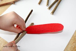 Arty Crafty Kids | Seasonal | Christmas Nature Craft | Rustic Twig Ornament |Our rustic Twig Christmas Tree Ornament is kid-made and inspired by Julia Donaldson's Stick Man. An easy Christmas craft for kids, that's great fine motor practice.