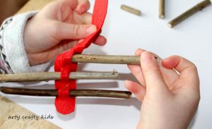 Arty Crafty Kids | Seasonal | Christmas Nature Craft | Rustic Twig Ornament | Our rustic Twig Christmas Tree Ornament is kid-made and inspired by Julia Donaldson's Stick Man. An easy Christmas craft for kids, that's great fine motor practice.