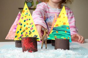 Arty Crafty Kids | Art | Creative Play Woodland Trees | Transform beautiful process art into woodland trees for some magical woodland play!