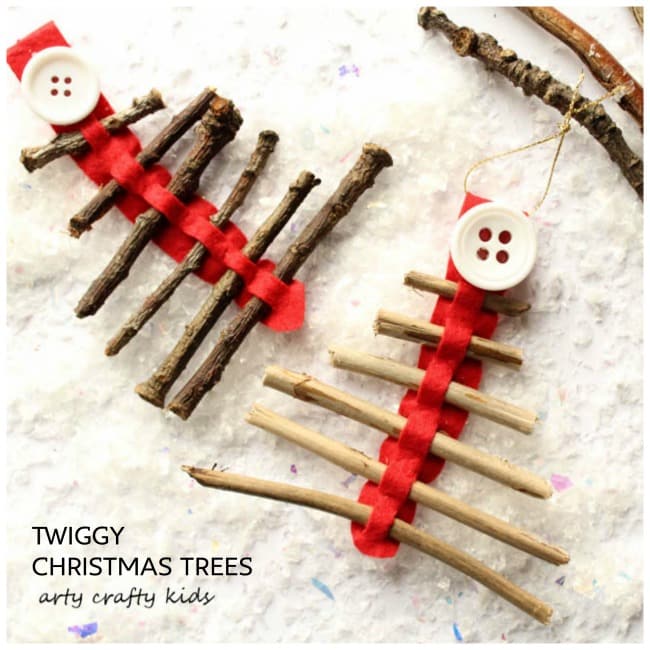 Arty Crafty Kids | Seasonal | Christmas Nature Craft | Rustic Twig Christmas Tree Ornament
