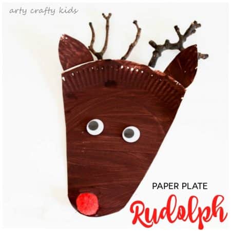 Paper Plate Rudolph Reindeer Craft - Arty Crafty Kids