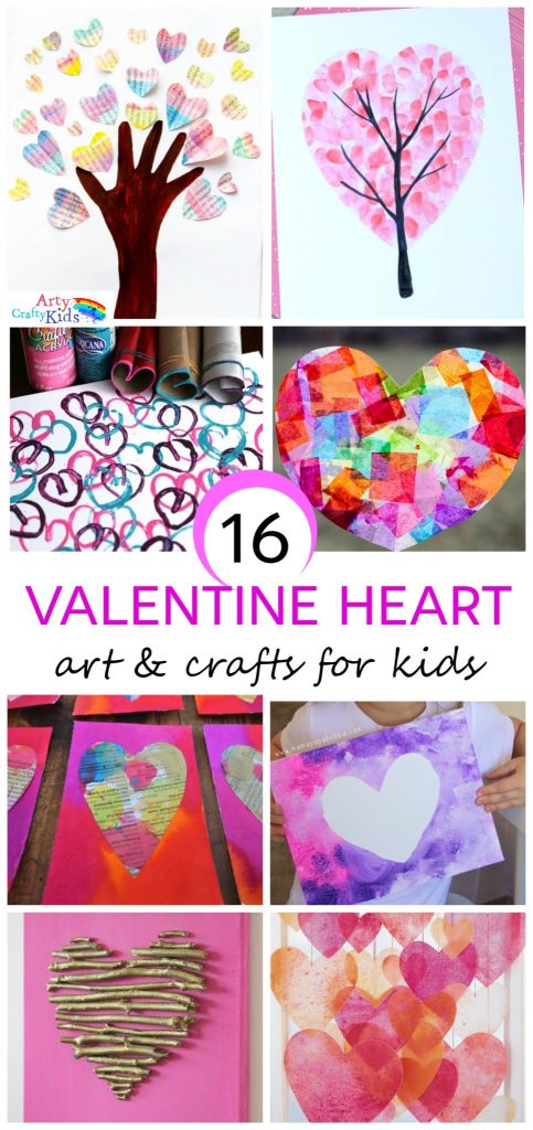 Arty Crafty Kids | Valentines | 16 Kids Valentine Heart Craft Ideas | A gorgeous collection of creative Heart Art and Craft ideas to celebrate Valentine's with the kids.