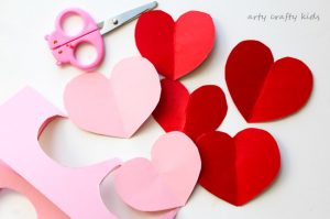 valentine heart flowers craft