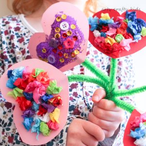 Arty Crafty Kids | Valentines | Craft Ideas for Kids | Toddler Valentines Heart Bouquet | The perfect Valentines craft for toddlers and preschoolers!