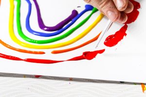 Arty Crafty Kids | Art Art Ideas for Kids | Straw Blowing Rainbow Art | Straw blowing to make rainbow art is a fun and creative process your kids with LOVE!