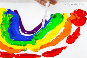 Arty Crafty Kids | Art Art Ideas for Kids | Straw Blowing Rainbow Art | Straw blowing to make rainbow art is a fun and creative process your kids with LOVE!