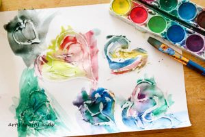 Arty Crafty Kids | Art | Watercolour and Glue Resist Heart Painting