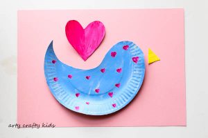 Arty Crafty Kids | Craft | Paper Plate Love Birds | Super cute paper plate Love Bird. An easy Valentine's craft for kids.