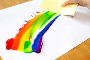 Arty Crafty Kids | Book-Club | Rainbow Scrape Painting | Based on the gorgeous "My Color Rainbow" toddlers and preschoolers can create their own rainbows using the scrape painting technique.