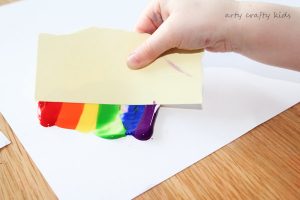 Arty Crafty Kids | Book-Club | Rainbow Scrape Painting | Based on the gorgeous "My Color Rainbow" toddlers and preschoolers can create their own rainbows using the scrape painting technique.