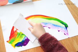 Arty Crafty Kids | Book-Club | Rainbow Scrape Painting | Based on the gorgeous "My Color Rainbow" toddlers and preschoolers can create their own rainbows using the scrape painting technique.