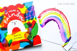 Arty Crafty Kids | Book-Club | Rainbow Scrape Painting | Based on the gorgeous "My Color Rainbow" toddlers and preschoolers can create their own rainbows using the scrape painting technique.