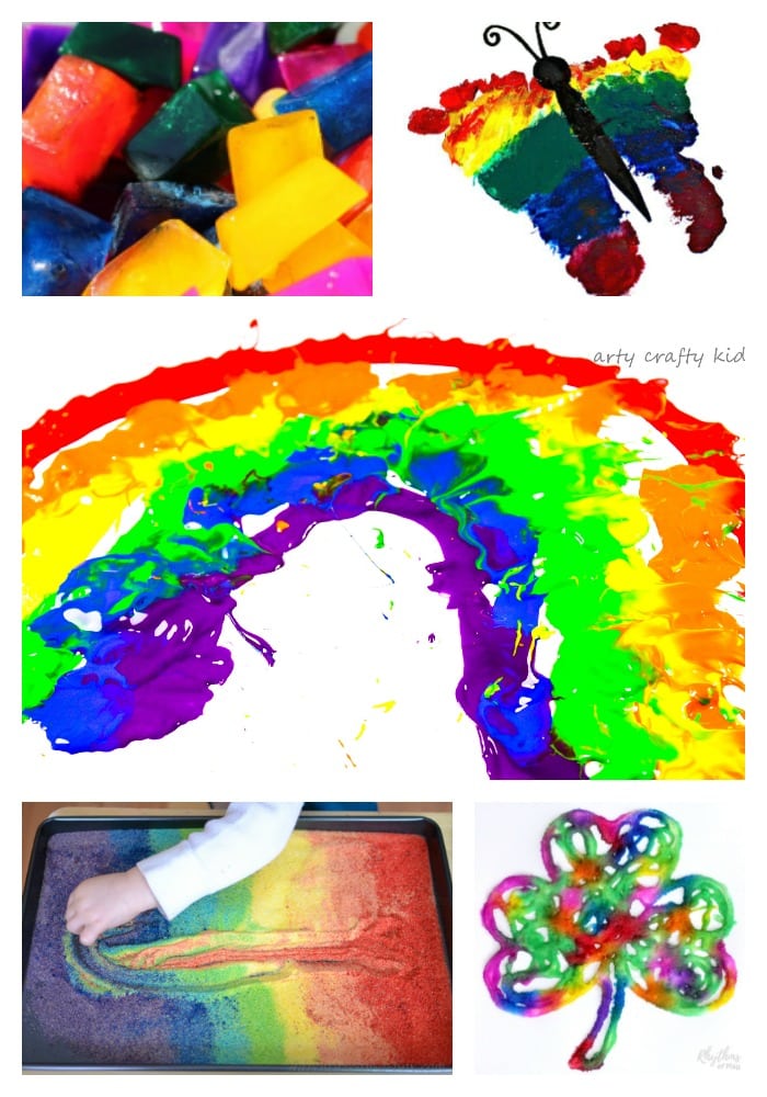 Arty Crafty Kids | Art | 20 Rainbow Kids Art Projects | 20 beautiful rainbow art ideas for kids. - perfect for some st .patricks or Spring themed art for kids.