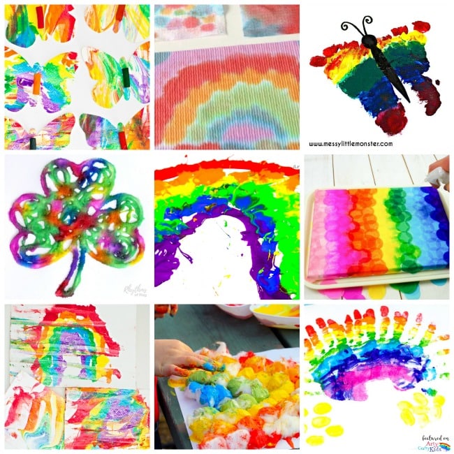 Arty Crafty Kids | Art | 20 Rainbow Kids Art Projects | 20 beautiful rainbow art ideas for kids. - perfect for some st .patricks or Spring themed art for kids.