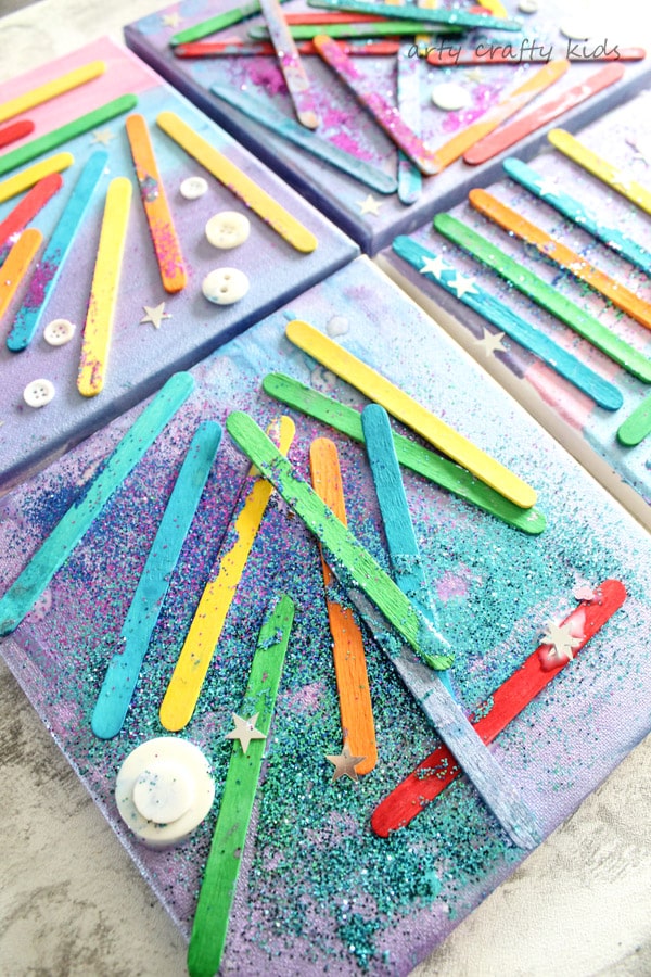 Arty Crafty Kids | Art | Craft Stick Canvas Art | Get arty with popsicle sitcks! a fun and unique art projects for kids.