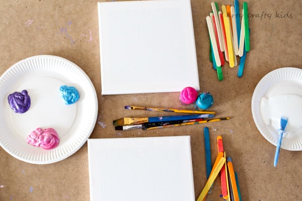 Arty Crafty Kids | Art | Craft Stick Canvas Art
