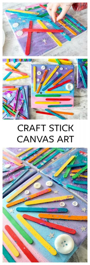 Arty Crafty Kids | Art | Craft Stick Canvas Art | Get arty with popsicle sitcks! a fun and unique art projects for kids.