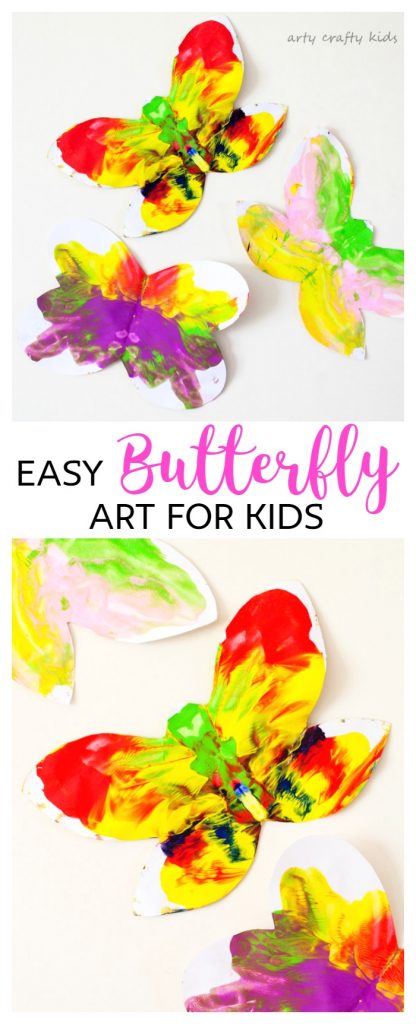 Arty Crafty Kids | Art | Easy Butterfly Kids Art | Arty Crafty Kids | Art | Easy Butterfly Kids Art | A butterfly twist on a classic process art project for kids. Sweet and simple for toddlers and preschoolers, a perfect Spring Craft for Kids